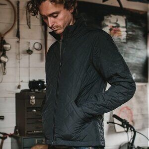 Taylor Stitch Men's Vertical Quilted Jacket Gray Size 42 Large Huckberry Outdoor